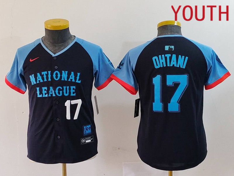 Youth Los Angeles Dodgers #17 Ohtani Blue All star 2024 Nike MLB Jersey style 3->youth mlb jersey->Youth Jersey